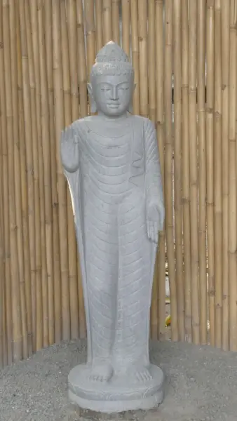 Artikelbild 1 des Artikels “Stehender Buddha - Abhaya Mudra aus Riverstone, ca. 155 cm hoch “
